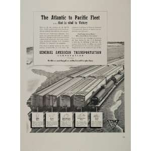  1942 Ad WWII GATX Freight Cars Train General American 