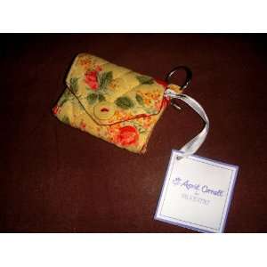 APRIL CORNELL Quilted Fabric Key Chain Change Purse