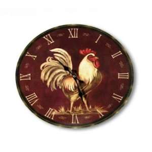  Country Roman NUMERAL Farm Rooster Wall Clock: Home 