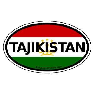 Tajikistan Flag Car Bumper Sticker Decal Oval