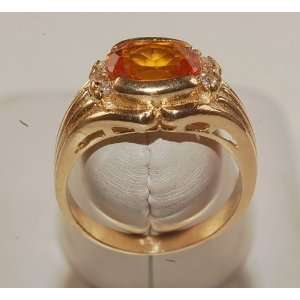   Ring with Yellow Topaz Color Stone Brand New November Stone Jewelry