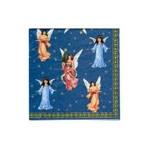 Herald Angels Blue Christmas Party Beverage Napkins 