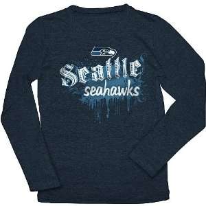  5th and Ocean Seattle Seahawks Womens Long Sleeve Triblend T 