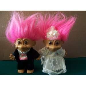  BRIDE AND GROOM Troll Dolls: Toys & Games