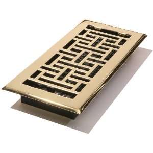 Decor Grates AJH212 Oriental Floor Register, Polished Brass, 2 Inch by 