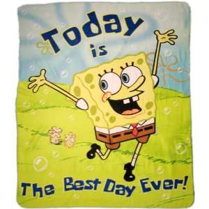  SpongeBob Best Day Ever Over size Fleece Throw Blanket 
