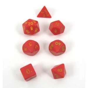  Fantasy DOh 7 Piece RPG Dice Set in Red: Toys & Games