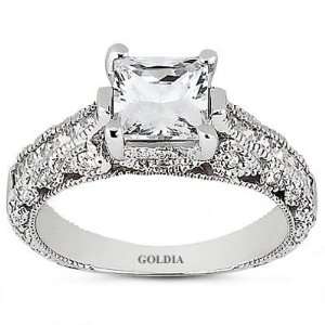  2.09 Ct. Antique Style Diamond Engagement Ring: Jewelry