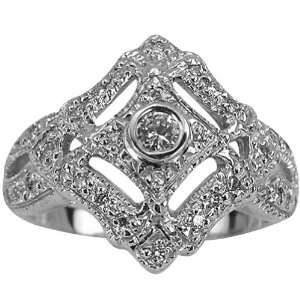 Platinum Antique Diamond Ring   7.5 DaCarli Jewelry