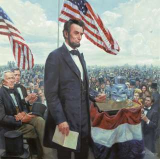 The Gettysburg Address Mort Kunstler Abraham Lincoln Giclee on 