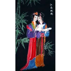  Hand Batik Tapestry Art Ancient Beautiful Chinese Girl 