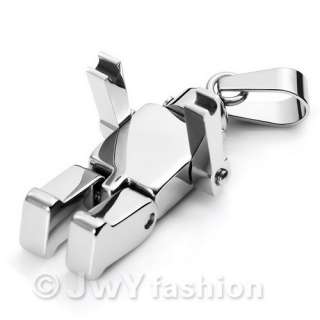 Silver Robot MEN Stainless Steel Pendant Necklace vj807  
