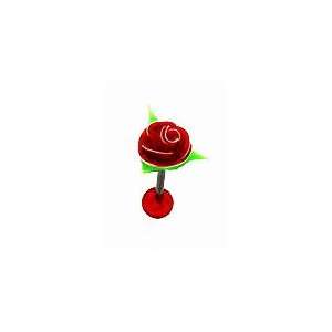   , langue anneau en silicone, avec des fleurs rouges, un anneau de 2mm