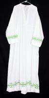 White EMBROIDERED ALB Green Crosses ABBEY BRAND L, Clergy Priest 