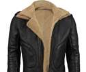 Vintage Mens Retro Bomber 80s Leather Coat Jacket  