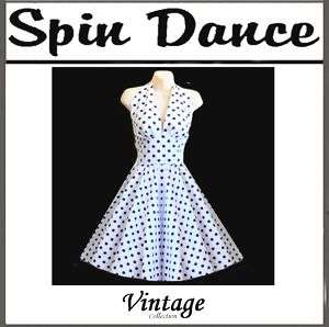 50s Vintage Style Rockabilly Polka Dot Mad Men Dress  