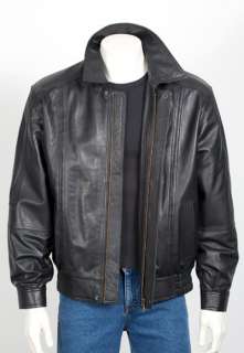 Mens Leather Classic Blouson Bomber Jacket Black, Brown nappa or Coca 