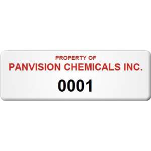  Asset Label, Property of Company Name with Numbering 