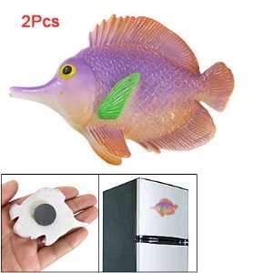 Amico 2 Pcs Purple Top Fins Ceramic Long Nose Fish Shape Fridge Door 