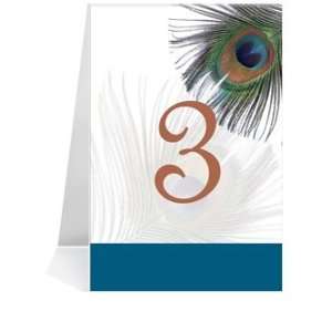  Wedding Table Number Cards   Peacock Feather #1 Thru #34 
