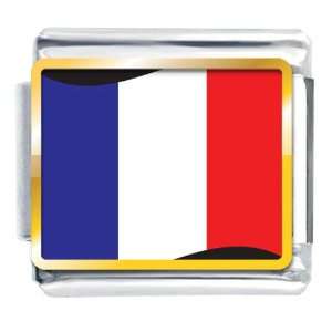 France Flag Italian Charm Bracelet Link