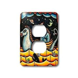   art colorful stage boat horse dream surrealism   Light Switch Covers