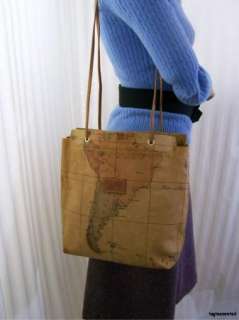ALVIERO MARTINI 1st CLASSE South America Map Bag Purse Handbag Tote AS 