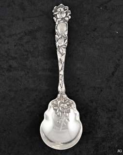 Antique Sterling Silver Alvin Bridal Rose Sugar Spoon  