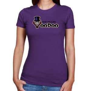 AFL New Orleans Voodoo Ladies Purple Team Logo Slim Fit T shirt 