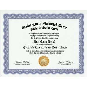 Saint Lucia Saint Lucian National Pride Certification Custom Gag 
