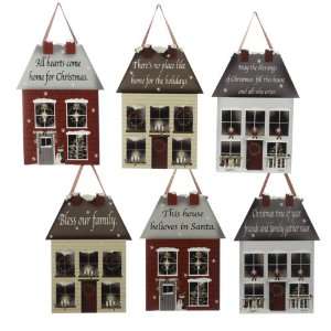  Club Pack of 24 Glitter House Plaque with Text Christmas 