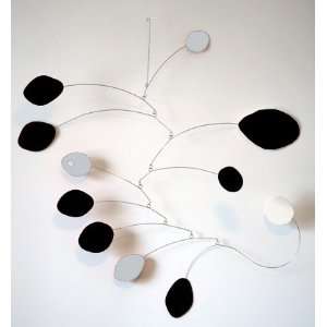  Atomic Hanging Art Mobile   Calder Inspired   black gray white 