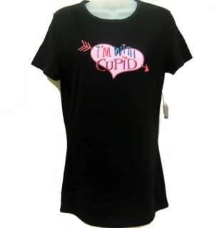Womens Valentines Day T Shirt Im With Cupid Heart M  