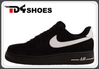 Nike Air Force 1 07 Black Suede White 2011 Mens Classic Casual Shoes 
