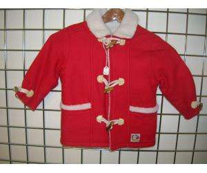 LINEA VAL Red Wool Blend Fleece Girls Coat 92/4 yr  