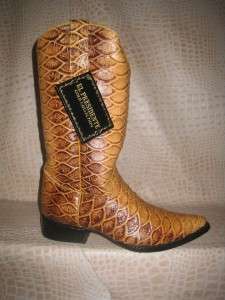   Exotic Embossed Full Anaconda Snake Cowboy Western Wear Boots  