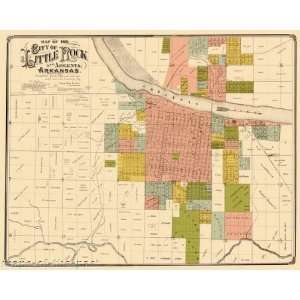  LITTLE ROCK ARKANSAS (AR) LANDOWNER MAP 1888