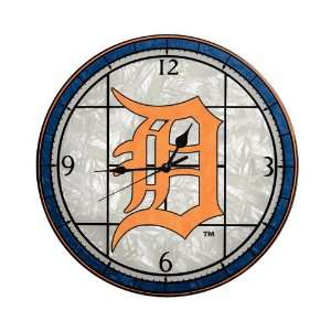    MLB Detroit Tigers 12 Inch Art Glass Clock: Sports & Outdoors