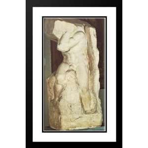 Michelangelo 17x24 Framed and Double Matted Slave (Atlas)  