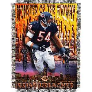  Brian Urlacher #54 Chicago Bears NFL Woven Tapestry Throw 