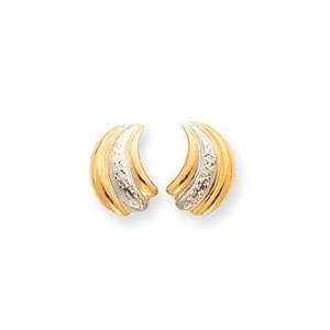  Diamond Cut Swirl Post Earrings in 14k Yellow Gold 