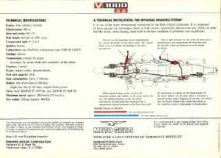 1978 Moto Guzzi V1000 G5 original 4 page brochure  