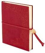 Product Image. Title Floral Embossed Red Leather Unlined Journal with 
