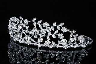 Pageant Bridal Swarovski Crystal Crown Tiara V723  