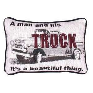    TAPESTRY WORD PILLOW SIMPLY HOME MAN & HIS TRUCK: Home & Kitchen
