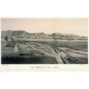  Los Angeles 1873 Antique Print   Historic American 