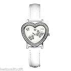 GUESS WHITE LEATHER HEART SHAPE+BUTTERFL​Y & CRYSTALS WATCH U95180L1 
