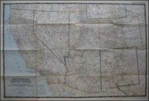   Map SOUTHWESTERN UNITED STATES Route 66 California Texas Arizona Utah