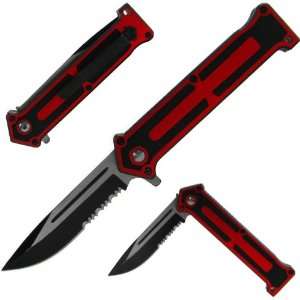  Assisted Open Stainless Steel Red and Black Folder 7.75 in 