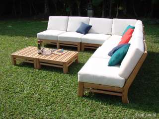 Delmar Grade A Teak Wood 7pc Sectional Sofa Lounge Set Outdoor Garden 